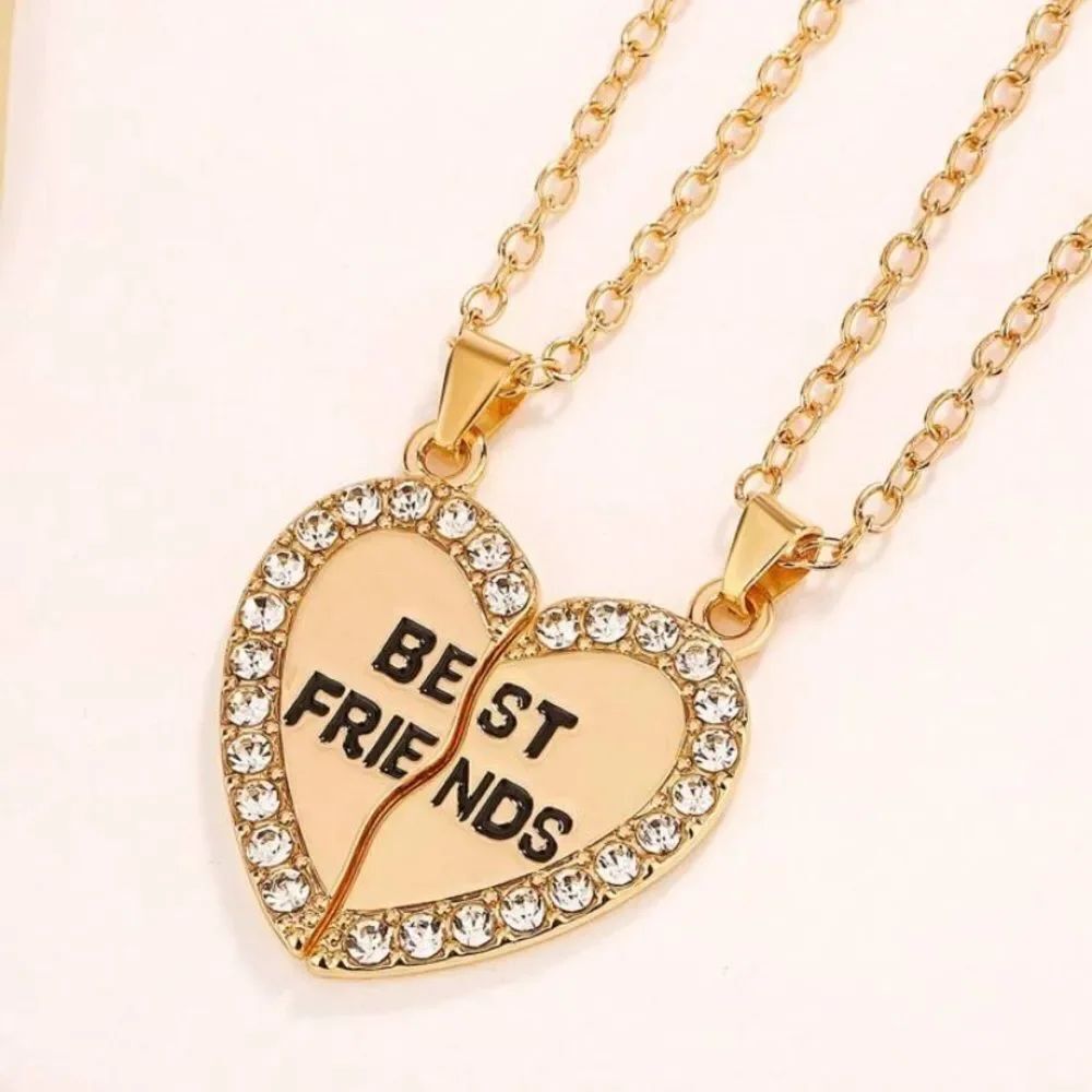 3for$20 2pcs Fashionable Heart Shaped Best Friends Forever Necklace